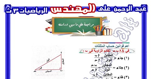 مراجعة المهندس تفاضل وتكــامل للثانوية العامة أ. عبد الرحمن علي