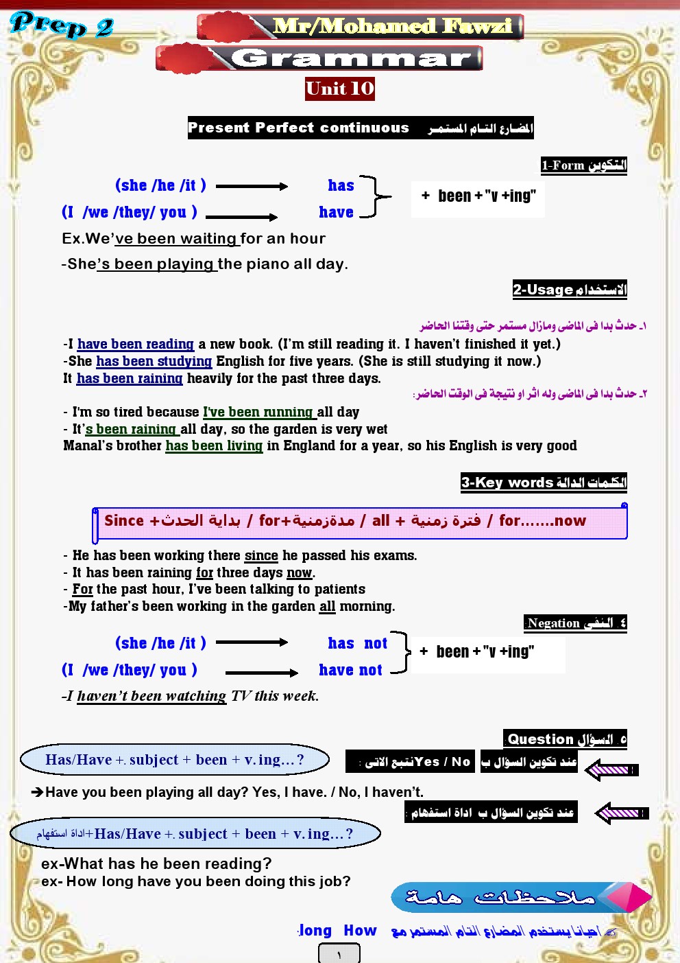  مذكرة قواعد لغة انجليزية الصف الثانى الاعدادي ترم ثاني + مراجعة رائعة لمستر/ محمد فوزي Talb_o10