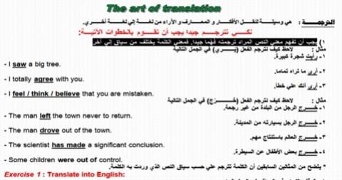 مذكرة مهارة الترجمة للصف الثالث الثانوي Mr Bayoumy Ghreeb