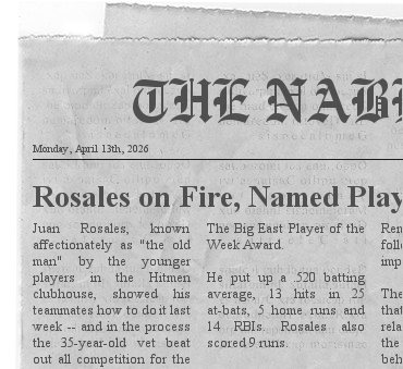Rosales on Fire, Named Player of the Week Newspa19