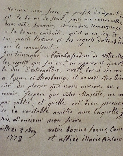 Lettres de Marie-Antoinette au roi de Suède, Gustave III Dsc01010