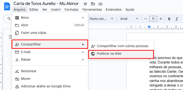 Inserir planilha do google no topico Screen75