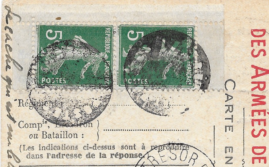 cachet militaire 1914 Numear17