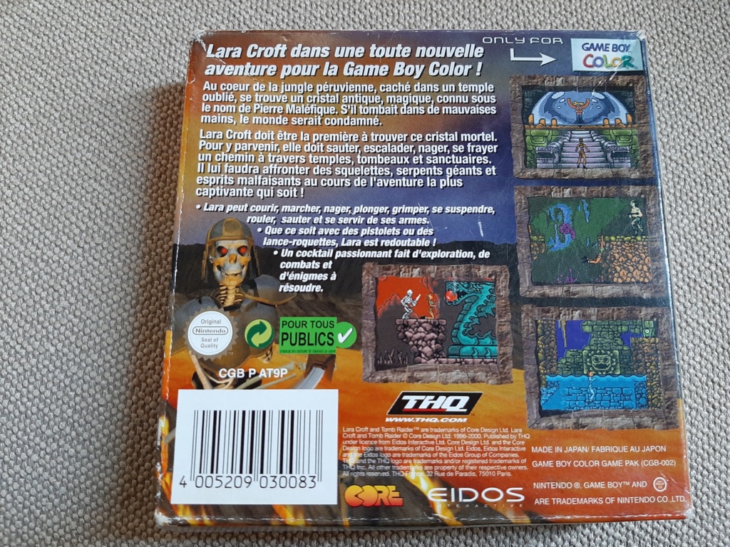 Doute sur authenticité boite de jeu Tomb Raider Game Boy Color 20200315