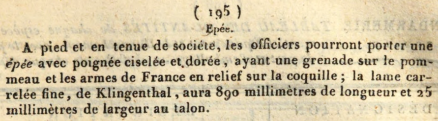 Le point sur les épées de gendarmerie : épées d'officier 1819-110