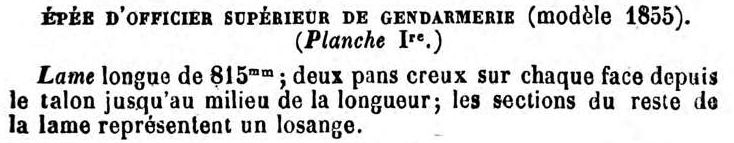Le point sur les épées de gendarmerie : épées d'officier 1857-111