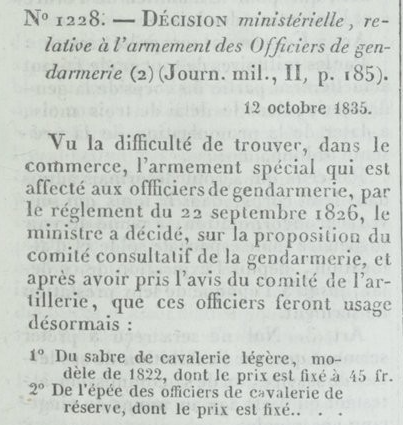 Le point sur les épées de gendarmerie : épées d'officier Gend110