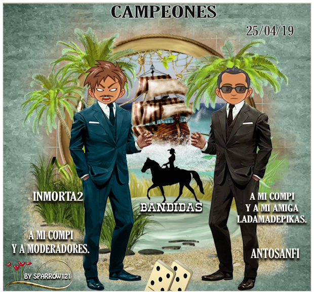 25/04/2019 CAMPEONES: INMORTA2 Y ANTOSANFI  - SUBCAMPEONES: AMOROSO74 Y ANDRESCASTILLO2 Cam2510