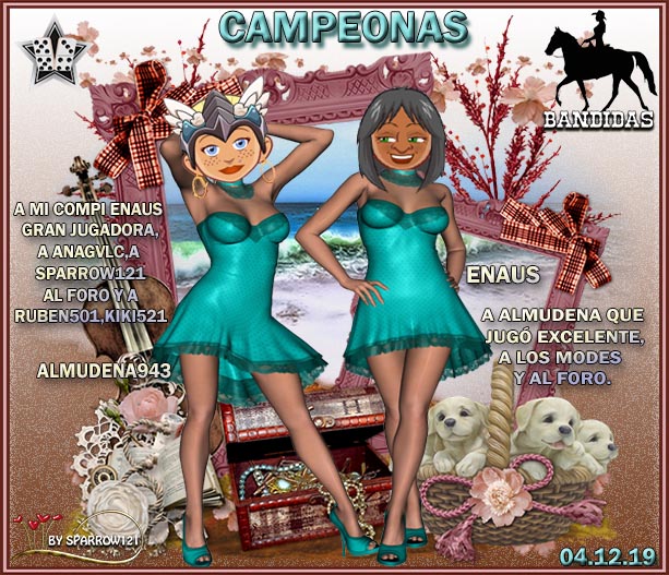 04/12/2019 CAMPEONES: ALMUDENA943 Y ENAUS  -  SUBCAMPEONES: QUIQUESAS Y SPARROW12 Camp0418