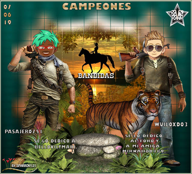 07/06/2019 CAMPEONES: PASAJERO751 Y WUILOXD03 - SUBCAMPEONAS: IMILCE1 Y MARIPOSA412 Camp0713