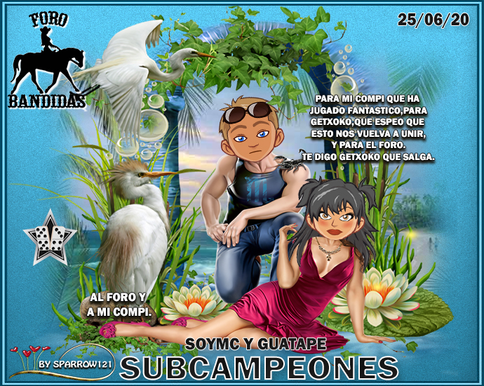 25/06/2020 CAMPEONES : JENI1515 Y IRANZO2017 - SUBCAMPEONES : SOYMC Y GUATAPE Sub2517