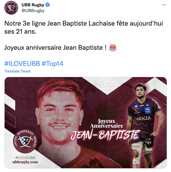Jean Baptiste Lachaise | Rugby-Addict