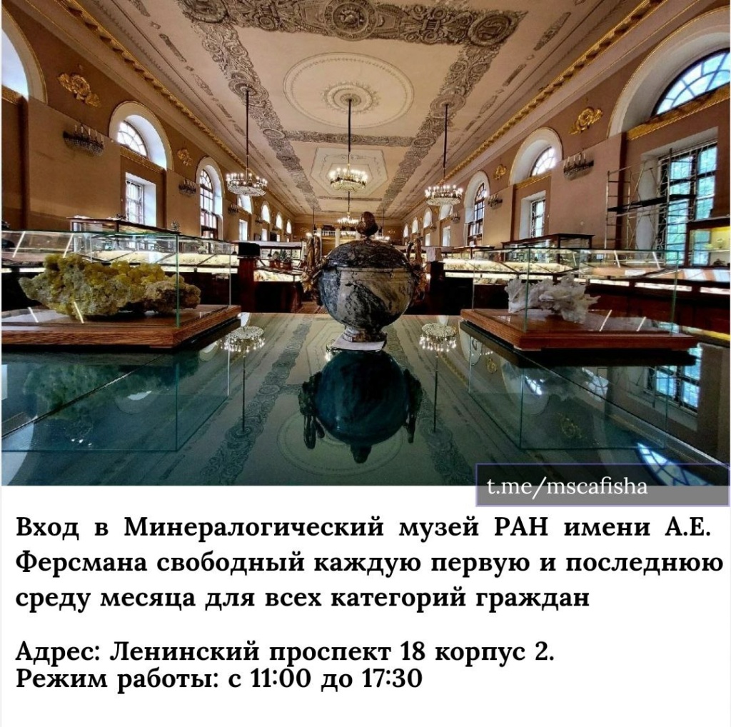 Бесплатный вход в Минералогический музей РАН им. А. Е. Ферсмана Phot3331
