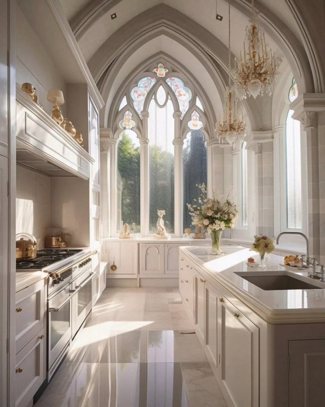 Красивый дизайн кухонь в готическом стиле  Phot4591