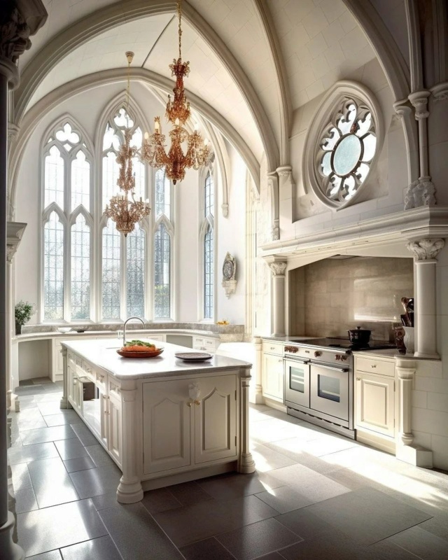 Красивый дизайн кухонь в готическом стиле  Phot4593