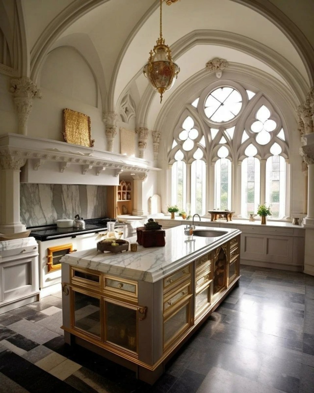Красивый дизайн кухонь в готическом стиле  Phot4594