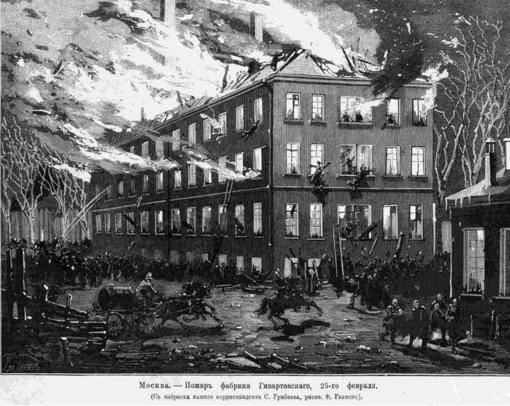 25 февраля 1880 года сгорела ткацкая фабрика Гивартовского на Нижней Хапиловской улице в Москве Phot5997