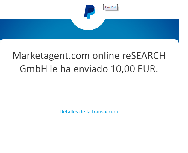 3º Pago Marketagent 10€ Paypal Market10