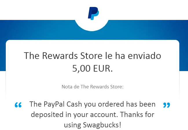 3º Pago Swagbucks 5€ Paypal Swagbu12