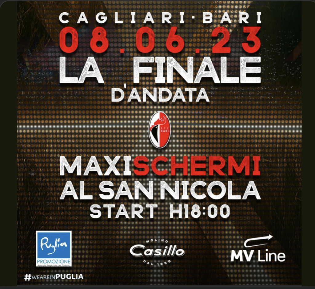 6-6-23 SSCBARI - Cagliari Bari maxischermi al San Nicola Scher121