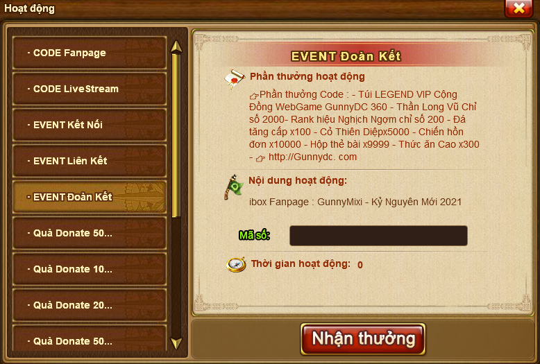 EVENT Đoàn Kết : GunnyDC ! 17170410