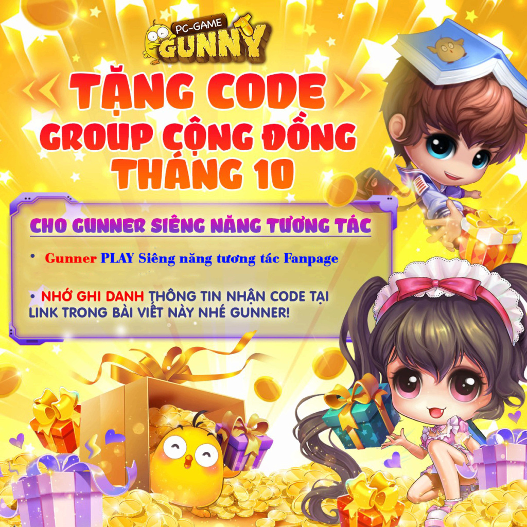 TẶNG CODE GROUP CỘNG ĐỒNG GUNNY PLAY CUỐI THÁNG 10 DÀNH CHO GUNNER SIÊNG NĂNG TƯƠNG TÁC 24594310