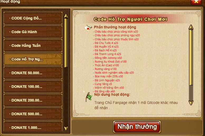 EVENT Code Hỗ Trợ Người Chơi Mới ! Gunny55 Chuẩn Zing 27845710