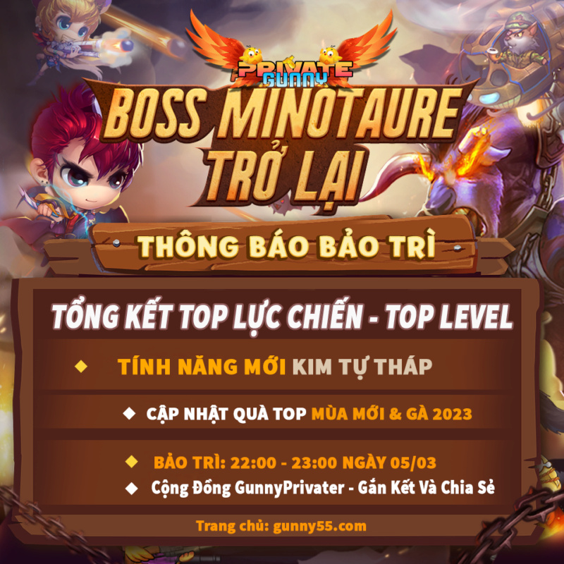 【ĐUA TOP CÁ NHÂN GÀ 2023】Vào tối Chủ Nhật 05/03 GG sẽ tiến hành bảo trì máy chủ như sau... 31180510