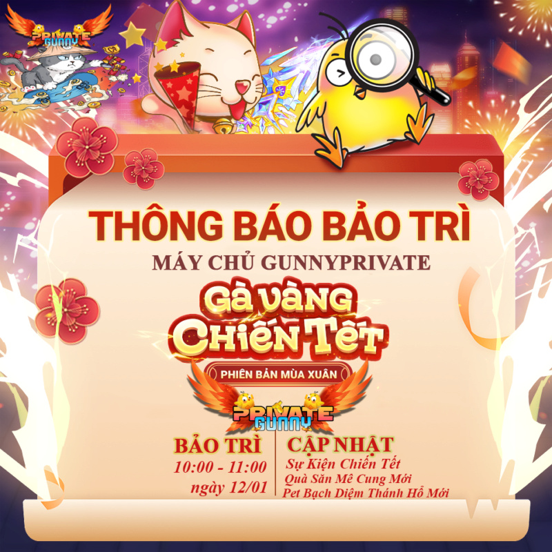 【BẢO TRÌ MÁY CHỦ GUNNYMERRY: THỨ NĂM 12/01/2023】Cập nhật chính thức Phiên bản mới: GÀ VÀNG CHIẾN TẾT 32439210