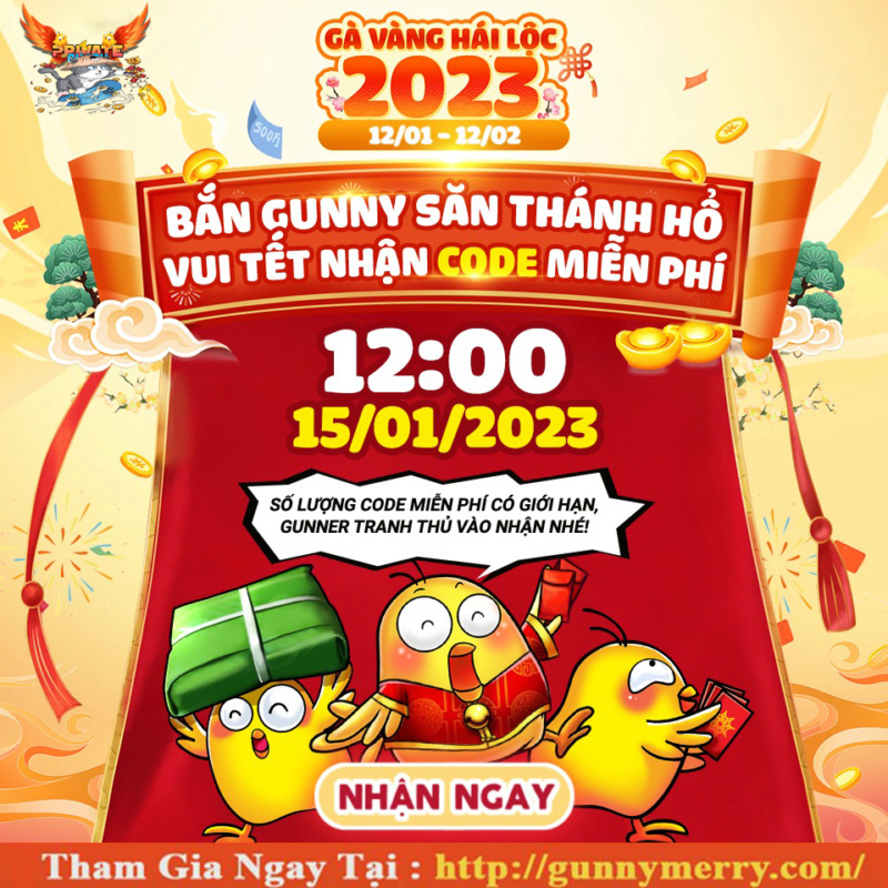 GunnyMerry 12:00 trưa 15/01/2023 , Gunner nhớ vào trang web gunnymerry 2023 tham gia nhận CODE Vua Mèo miễn phí nhé 32528110