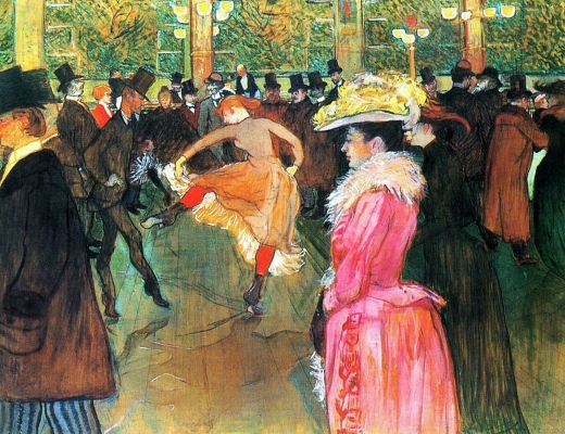 En el Moulin-Rouge, el baile. Toulouse-Lautrec Henrid12