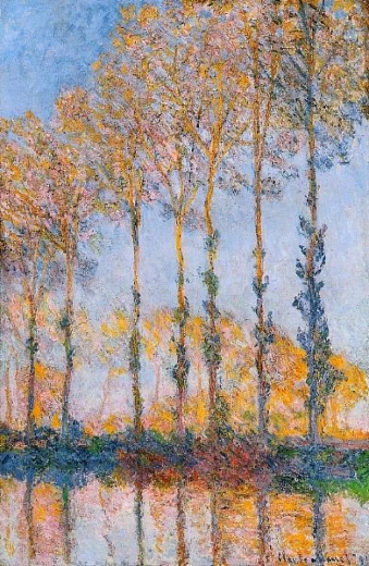 Álamos, efecto amarillo y blanco. Claude Monet Tablea10