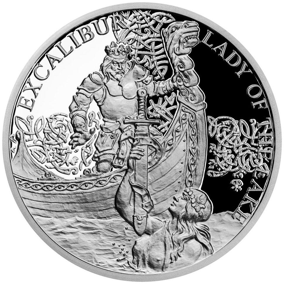 The Legend Of King Arthur 1 Oz Silver Coin 1$ Niue 2021 Lady-o12
