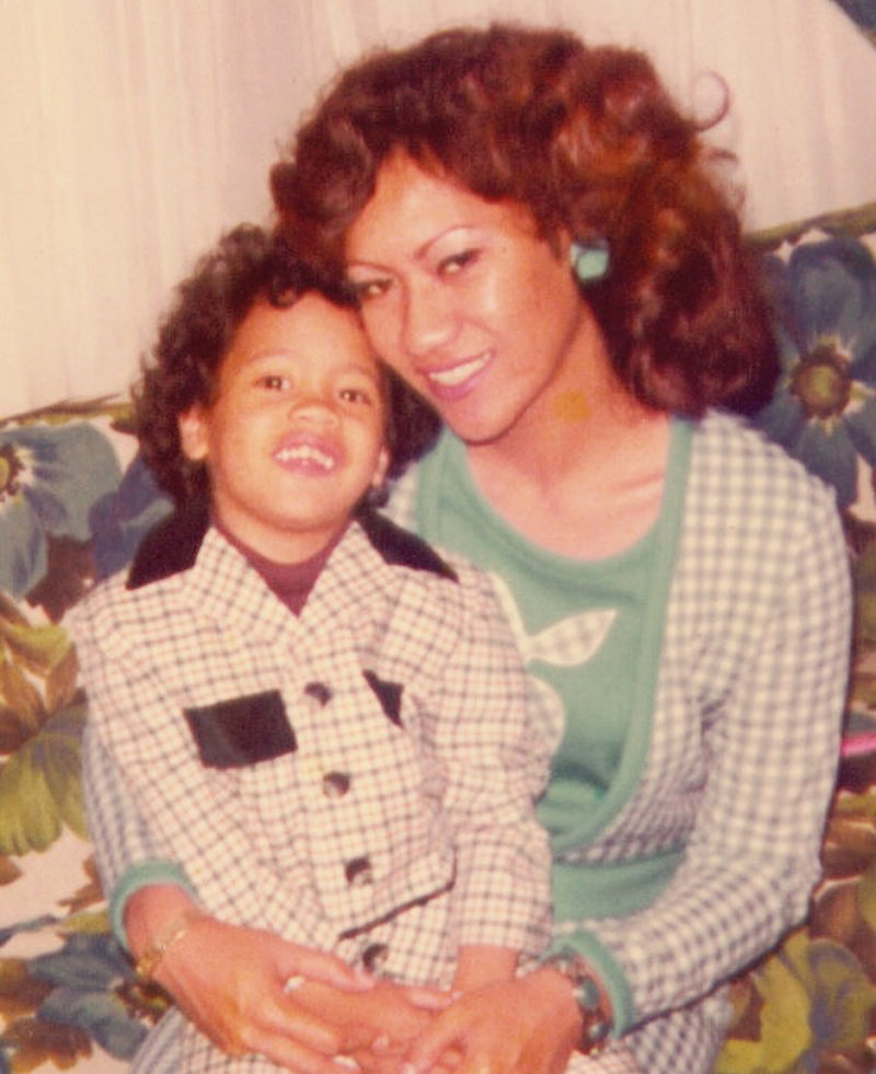 Dwayne Johnson with his mother and ali as a baby