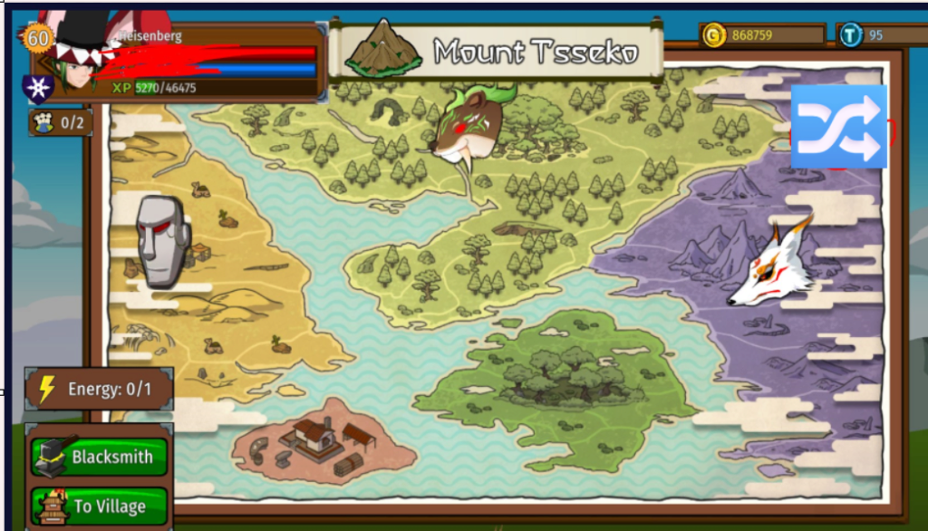 Mt Tsekko - Skip or reshuble button Screen13