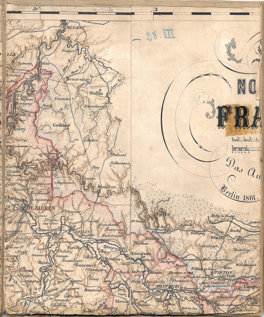 CARTE GEOGRAPHIQUE "NORDÖSTLICHEN FRANKREICH" de 1861 1861_c10
