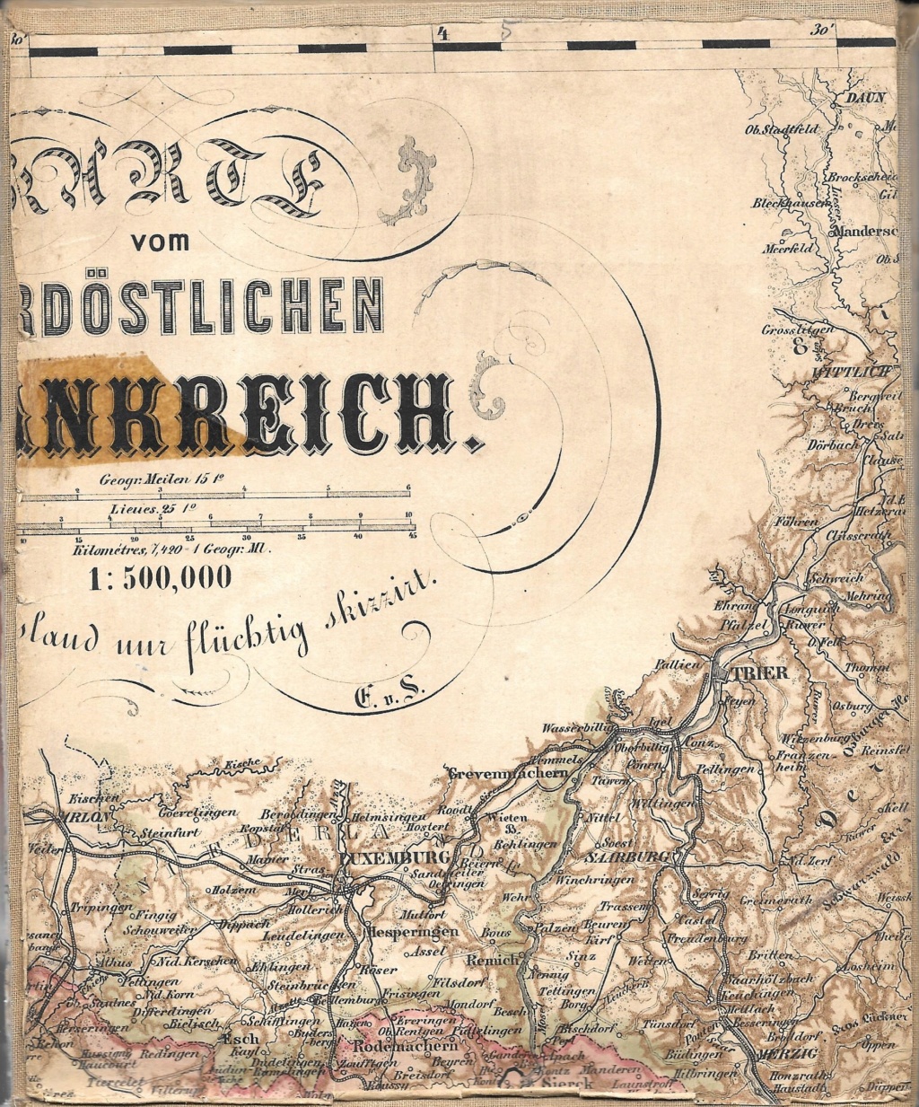 CARTE GEOGRAPHIQUE "NORDÖSTLICHEN FRANKREICH" de 1861 1861_c11