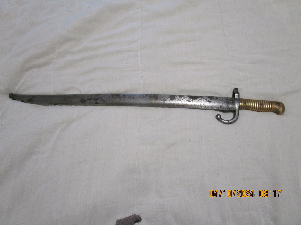 SABRE BAYONNETTE DE CHASSE POT FRANCAIS  - JUILLET 1869 Bazuon64