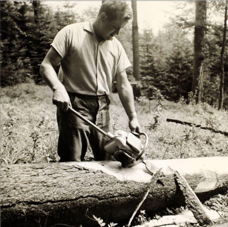 Tronçonneuses et travail au bois ....en photos d'époque 4410
