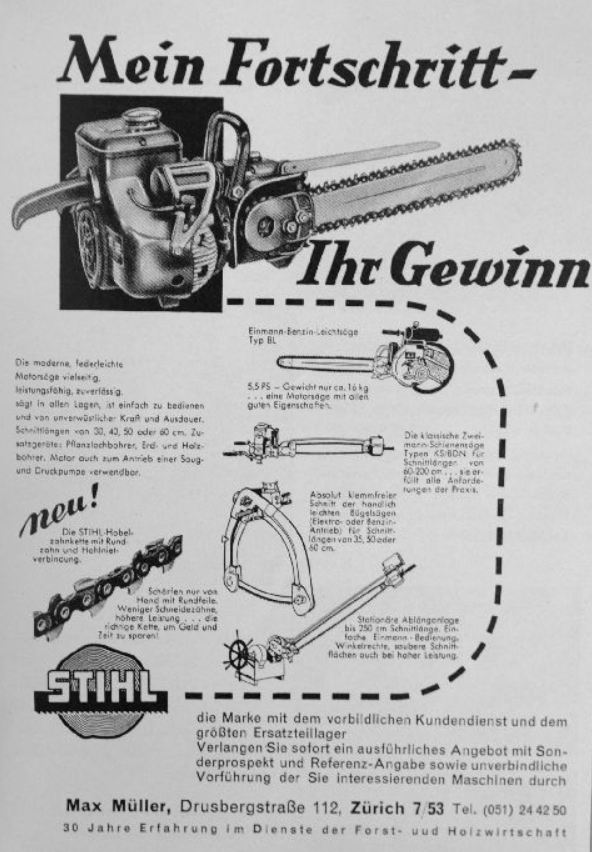 époque - TRONCONNEUSES et travail en forêt....en photos d'époque Stihl_10