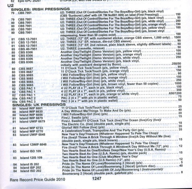 RECORD COLLECTOR PRICE GUIDE 2010 (LE PAGINE DEGLI U2) Record10