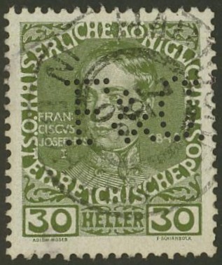 Lochung auf Briefmarken - Perfin - Österreich 07_111