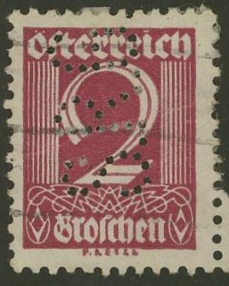 marken - Lochung auf Briefmarken - Perfin - Österreich 08_111