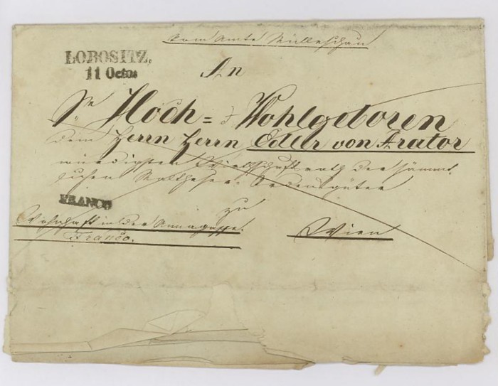 Vorphilatelie Österreich - Briefe aus der Vormarkenzeit Lobosi10