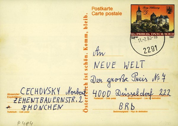 Postkarten ab 1986 bis 2005 bedarfsgelaufen P_48410