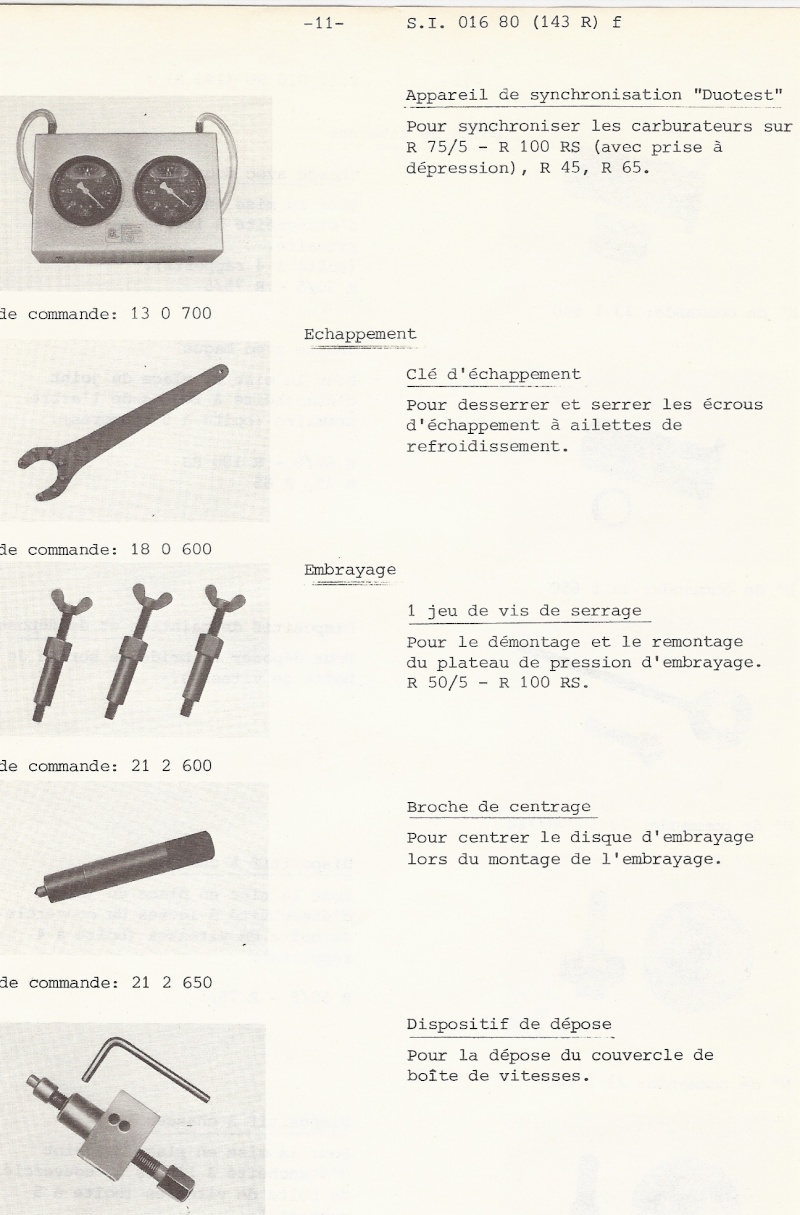 Outils spéciaux BMW pour atelier des concessions. Outk10