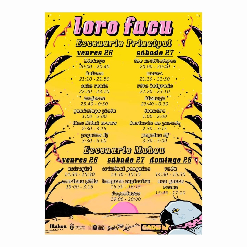 Festival Loro Facu en Miño (A Coruña) con Triangulo de Amor Bizarro, Viva Belgrado, Shego, Cuchillo de Fuego y más 14-25-10