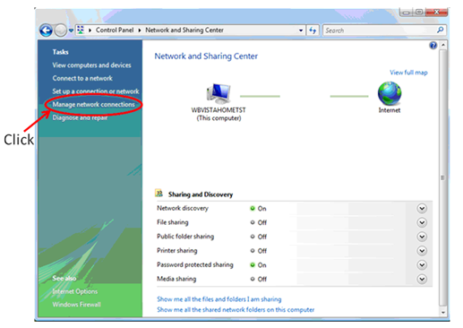 Configurare network settings on Vista Window11