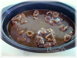 Jarret d’agneau (moi Osso Bucco de porc) braisé au porto Pict2821