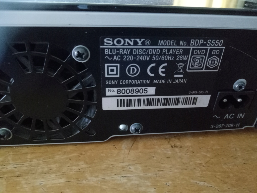 Sony BDP-S550 Blu ray Player Img20221